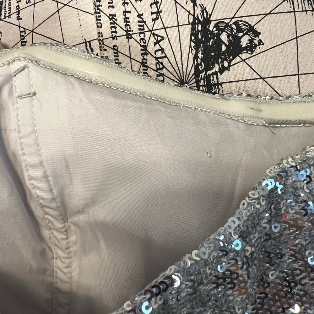Bill Levkoff Strapless Sequined Top Gown - Picture 7 of 10